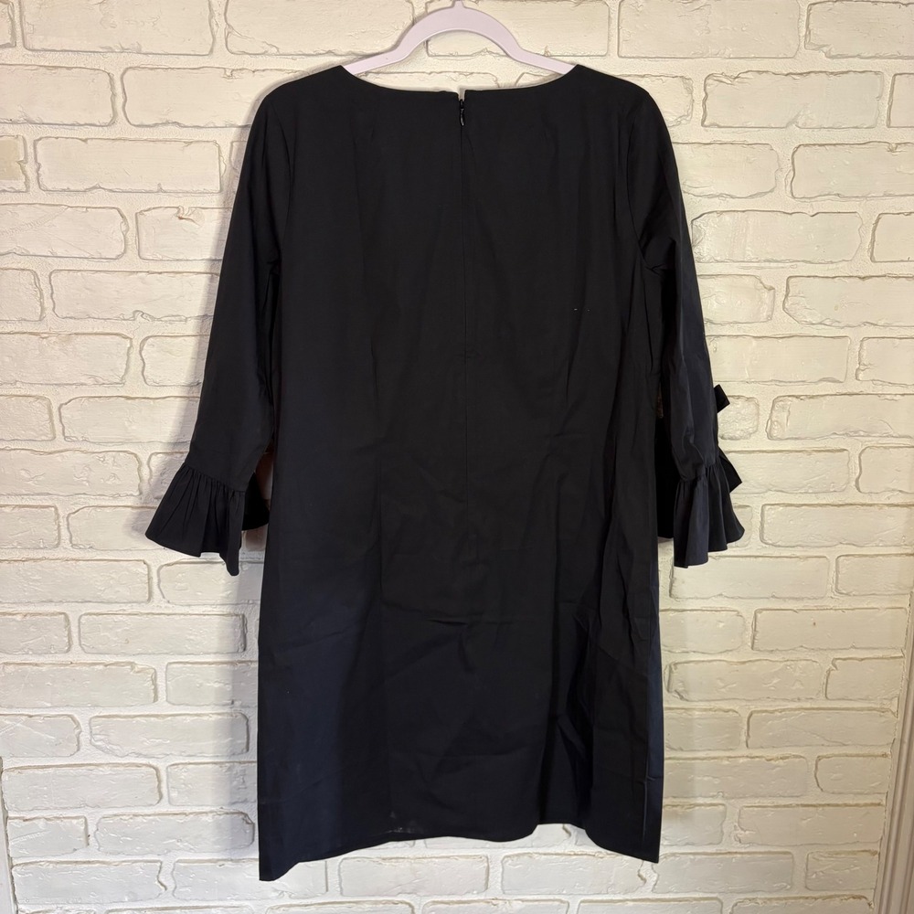NWT J. Crew Ruffle Sleeve Black Dress Women's Size 10 - Picture 5 of 6